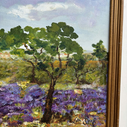 Traditional Landscape Oil Painting "Lavender Trees" Original Art Holland Art Shop
