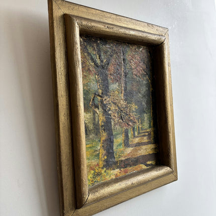Vintage Landscape Oil Painting "Row Of Trees" Authentic Art Holland Art Shop