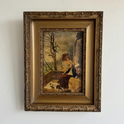 Elegant Figurative Oil Painting "Gilded Frame" Vintage Art Holland Art Shop