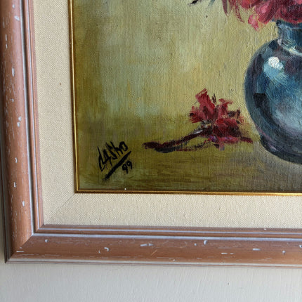 Refined Floral Still Life Oil Painting "Blue Vase" Handcrafted Artwork Holland Art Shop