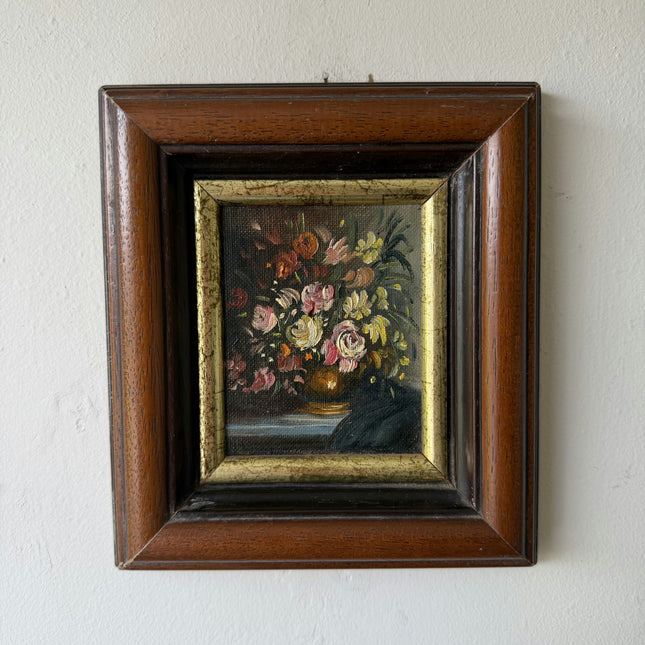 Rustic Flowery Still Life Oil Painting "Flower Vase" Traditional Small Art Holland Art Shop