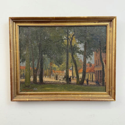 Rustic Landscape Oil Painting "Row Of Trees" Original Art Holland Art Shop