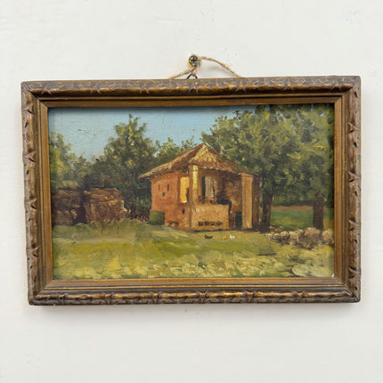 Detailed Landscape Oil Painting "Thatched Cottage" Classic Small Artwork Holland Art Shop