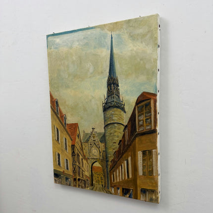 Handcrafted Cityscape Oil Painting "Church Spire" Elegant Artwork Holland Art Shop