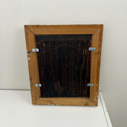 Antique Portrait Oil Painting "Wooden Frame" Rustic Small Art Holland Art Shop