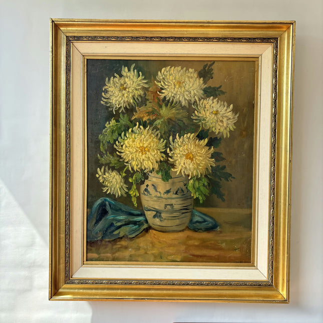 Traditional Flowery Still Life Oil Painting "Flower Vase" Handcrafted Large Art Holland Art Shop