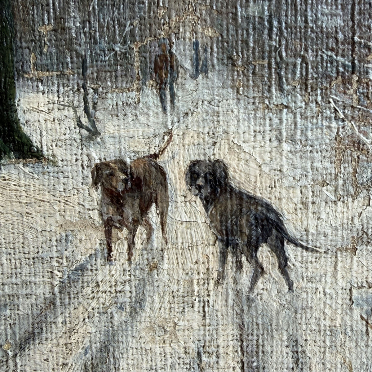 1900 Antique Winter Landscape Oil Painting 