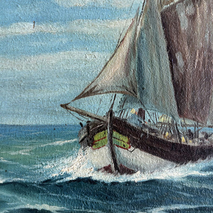 Detailed Seascape Oil Painting "Sailing Ship" Elegant Artwork Holland Art Shop