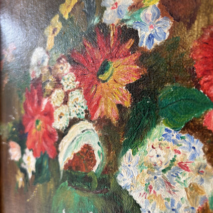 Authentic Flowery Still Life Oil Painting "Flower Bouquet" Elegant Small Artwork Holland Art Shop