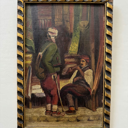 Refined Figurative Oil Painting "Seated Musician" Authentic Small Art Holland Art Shop