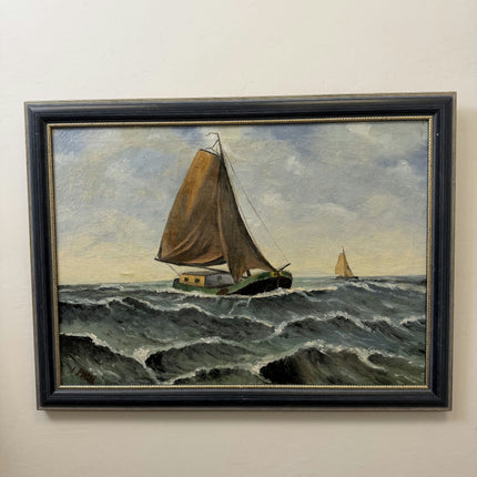 Classic Seascape Oil Painting "Sailing Boat" Timeless Large Artwork Holland Art Shop