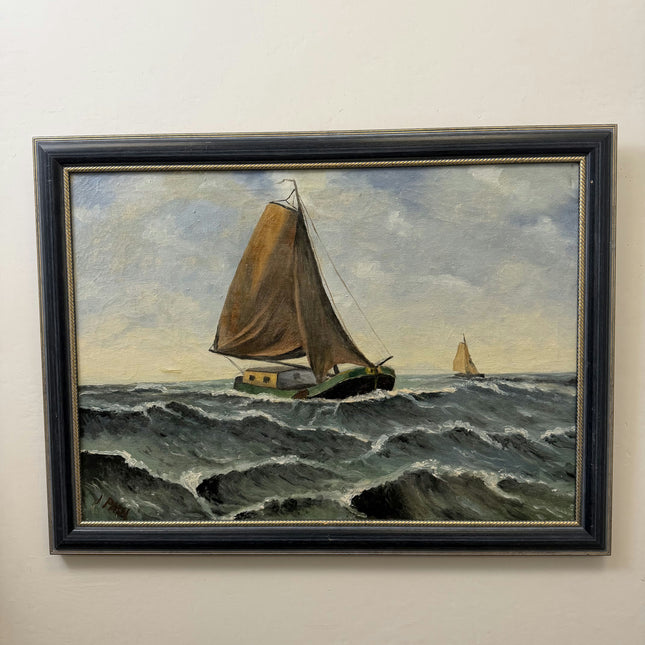 Classic Seascape Oil Painting "Sailing Boat" Timeless Large Artwork Holland Art Shop