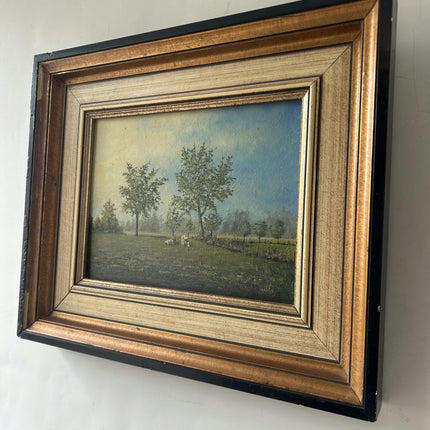 Vintage Farm Oil Painting "Gilded Frame" Authentic Artwork Holland Art Shop