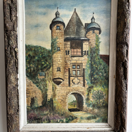 Authentic Cityscape Oil Painting "Stone Castle" Detailed Art Holland Art Shop
