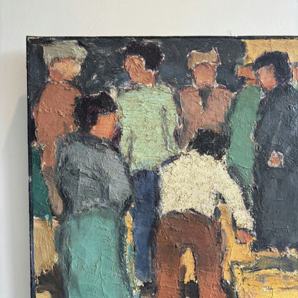 Timeless Figurative Oil Painting "Crowded Figures" Rustic Artwork Holland Art Shop