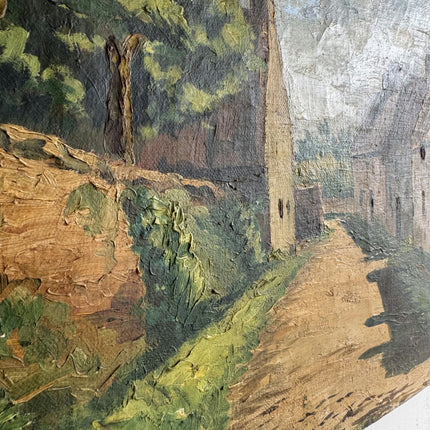 Detailed Cityscape Oil Painting "Thatched Roof" Original Art Holland Art Shop
