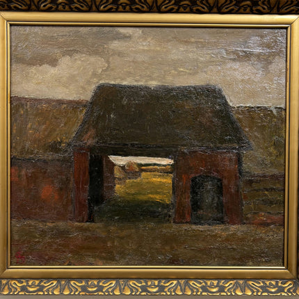 Authentic Farm Oil Painting "Thatched Roof" Refined Large Artwork Holland Art Shop