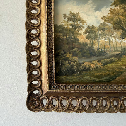 Vintage Oil Painting Landscape "Autumn Pathway" Refined Small Art Holland Art Shop
