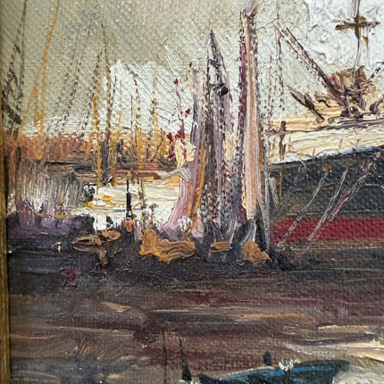 Refined Harbor Scene Oil Painting "Ornate Frame" Classic Artwork Holland Art Shop