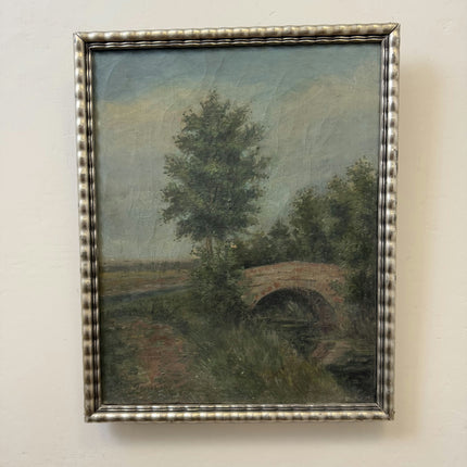 1907 Antique Landscape Oil Painting "Tall Tree" Artwork Holland Art Shop