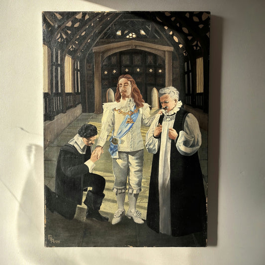 Figurative Portrait Oil Painting "Royal Figure" Vintage Large Art