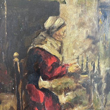 Handcrafted Interior Oil Painting "Seated Woman" Detailed Small Artwork Holland Art Shop