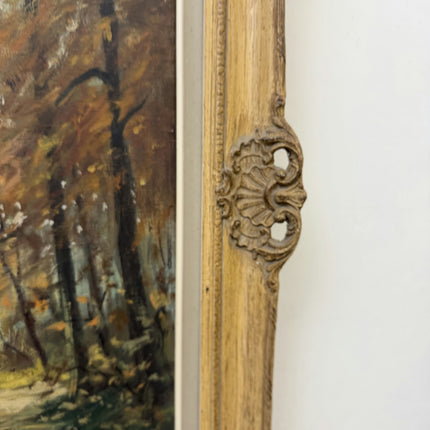 1879 Antique Landscape Oil Painting "Autumn Trees" Artwork Holland Art Shop