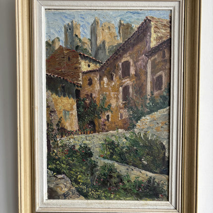 Detailed Cityscape Oil Painting "Stone Castle" Classic Small Art Holland Art Shop