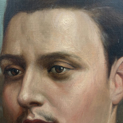 1887 Antique Portrait Oil Painting "Young Gentleman" Artwork Holland Art Shop