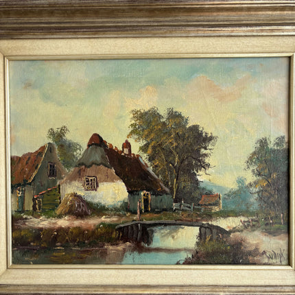 Handcrafted Landscape Oil Painting "Thatched Cottage" Timeless Art Holland Art Shop