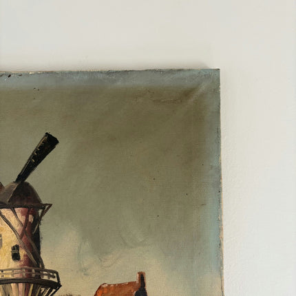 Traditional Scenery Oil Painting "Coastal Windmill" Rustic Large Artwork Holland Art Shop