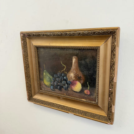 Antique Still Life Oil Painting "Fruit Bowl" Refined Small Artwork Holland Art Shop