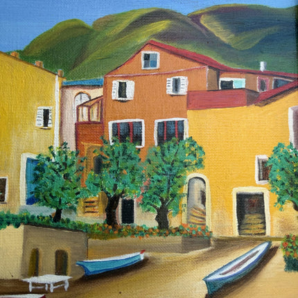 Handcrafted Harbor Scene Oil Painting "Rowing Boats" Expressive Artwork Holland Art Shop