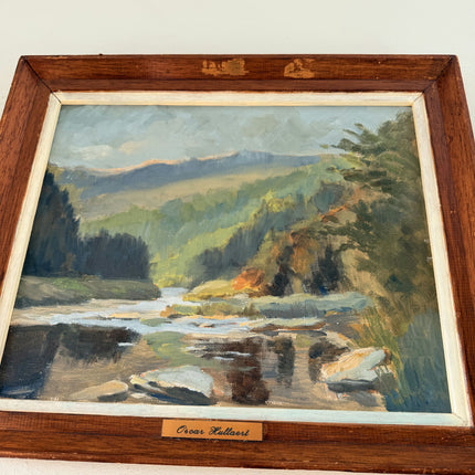 Wonderful Oil Painting Plein Air Landscape "Mountain River" Authentic Small Art