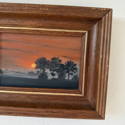 Figurative Oil Painting Landscape "Sunset Horizon" Wonderful Small Art Holland Art Shop