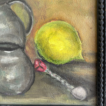 Original Still Life Oil Painting "Silver Teapots" Detailed Art Holland Art Shop