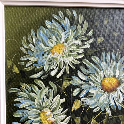 Elegant Floral Still Life Oil Painting "Blue Daisies" Authentic Artwork Holland Art Shop