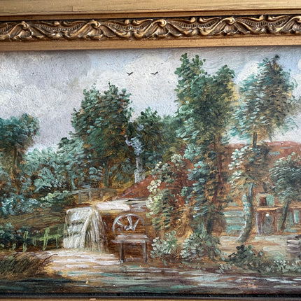 Rustic Landscape Oil Painting "Gilded Frame" Original Small Artwork Holland Art Shop