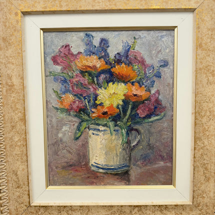 Rustic Floral Still Life Oil Painting "Flower Vase" Detailed Artwork Holland Art Shop