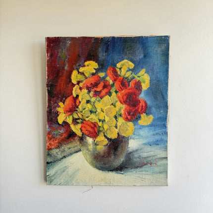 Timeless Floral Still Life Oil Painting "Flowered Vase" Handcrafted Artwork Holland Art Shop