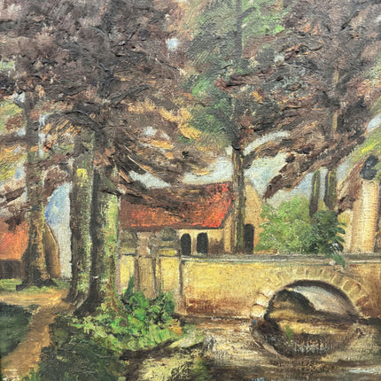 Rustic Landscape Oil Painting "Stone Bridge" Detailed Large Artwork Holland Art Shop