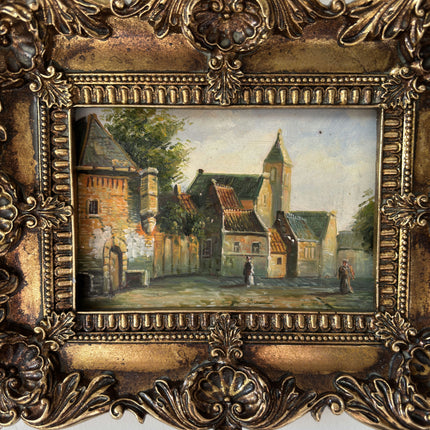 Marvelous Oil Painting Cityscape "City Stroll" Figurative Small Art Holland Art Shop