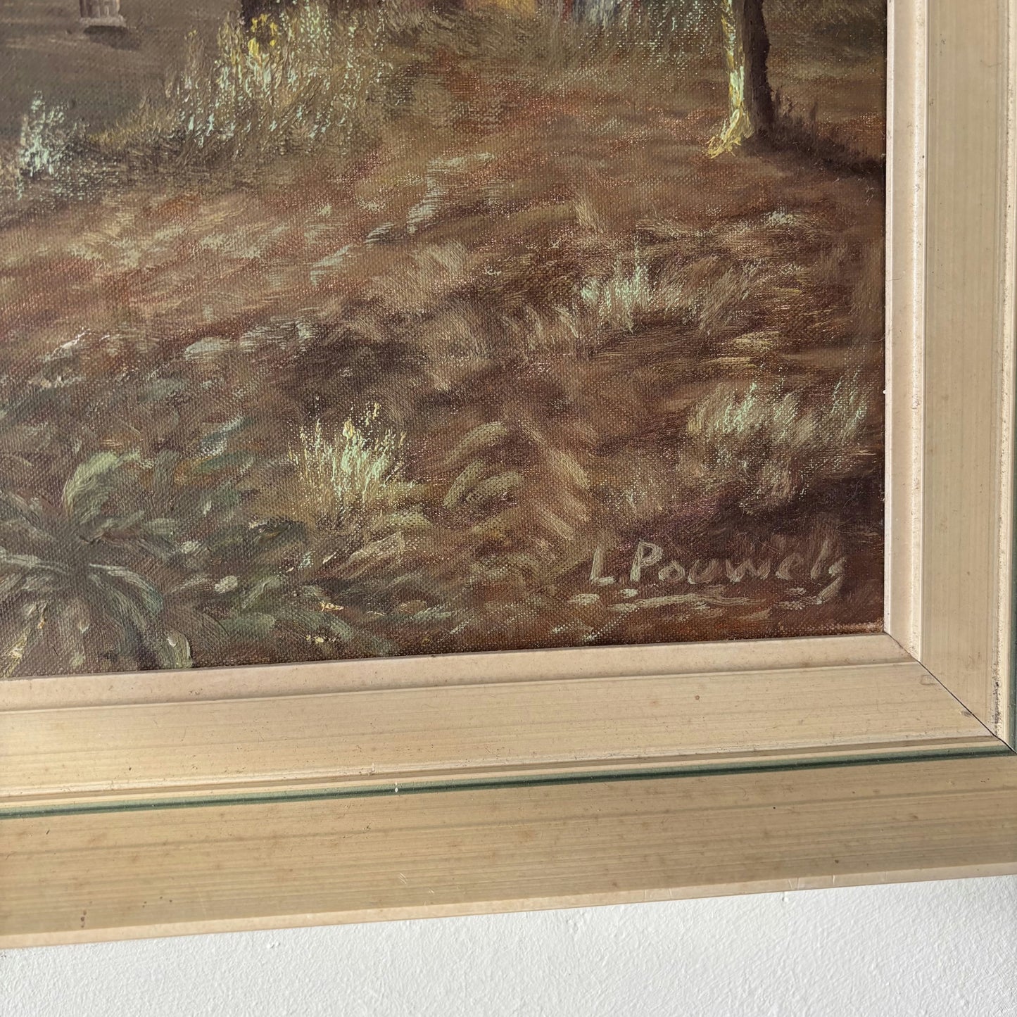 Wonderful Landscape Oil Painting "Watermill Structure" Authentic Large Art