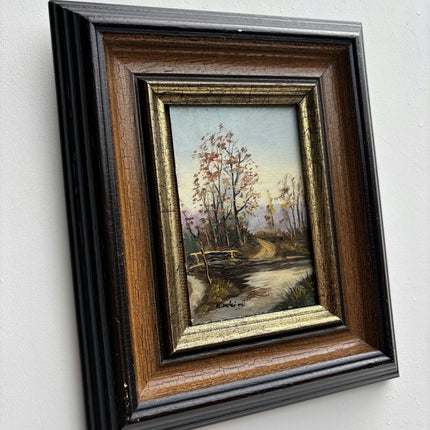 Classic Landscape Oil Painting "Wooden Frame" Traditional Small Art Holland Art Shop