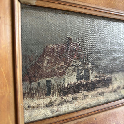 Elegant Winter Landscape Oil Painting "Gilded Frame" Traditional Small Art Holland Art Shop