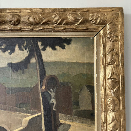 1942 Cityscape "Stone Bridge" Large Art Holland Art Shop