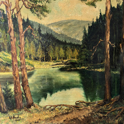 Expressive Landscape Oil Painting "Pine Trees" Classic Artwork Holland Art Shop