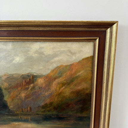 19th Century Antique Landscape Oil Painting "River Gorge" Art Holland Art Shop
