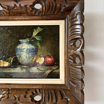 Remarkable Oil Painting Still Life "Blue Vase" Figurative Small Artwork Holland Art Shop