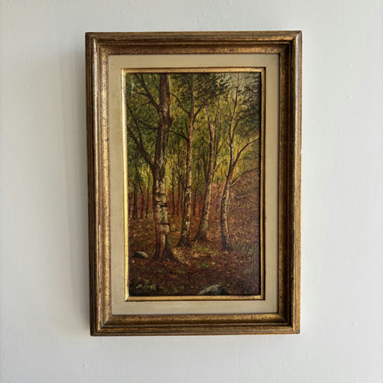 Refined Landscape Oil Painting "Birch Trunks" Detailed French  Art Holland Art Shop